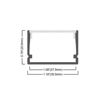 Profil Alu LED pour éclairage mural avec couvercle PC Bande LED Profilé d'extrusion en aluminium Dissipateur de chaleur Profilé en aluminium LED