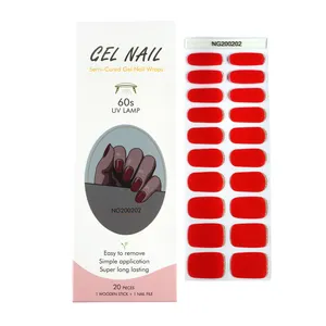 AMDMG 2023 Nouvelle Arrivée 100 design enveloppements d'ongles en gel semi-durci autocollant d'ongle en gel uv français enveloppements d'ongles en gel semi-durci