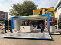 Maisons préfabriquées modernes de conteneur de structure de cadre en acier arabe de luxe pour le café de barre de restaurant