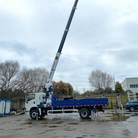 Nacelle élévatrice télescopique HAOY 8 tonnes avec télécommande radio, bras hydraulique, treuil et grue de camion sur remorque