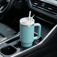 Gobelet isotherme en acier inoxydable de grande capacité 40 oz avec logo personnalisé, anti-fuite, pour le sport, avec poignée et couvercle