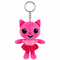 Porte-clés en peluche chat rose mignon, animal en peluche doux, breloque pour sac à dos, sac à main, clés, mini pendentif Kawaii, cadeau, poupées en peluche