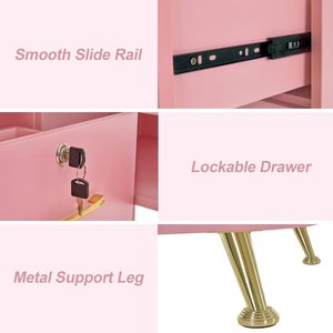 Tavolo da Manicure a L con Cassetti e Ripiani per lo Stoccaggio, Scrivania Angolare per Salone, Postazione Trucco - Product Image 4