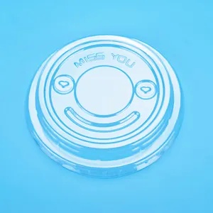 חמוד עיצוב חיוך פנים 32oz פלסטיק כוס מכסה שקוף מכסה PET