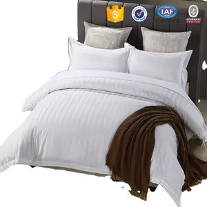 हॉट केक सस्ते कीमत अपार्टमेंट उपयोग थोक 3 cm धारी साटन softtexile होटल bedsheet बिस्तर सेट कपड़े 60*60 s T330