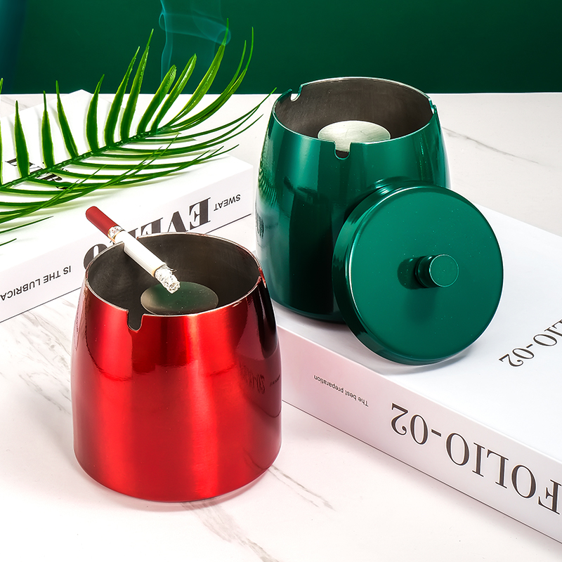 Пепельница для сигарет с крышкой, пепельница из нержавеющей стали с защитой от дождя