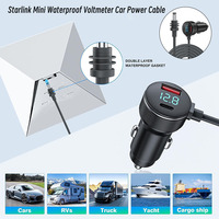 Cable de Alimentación para Encendedor de Cigarrillos Starlink Mini con Pantalla Digital de Voltaje, USB-A, USB-C, Múltiples Puertos, Enchufe DC Impermeable para RV y Camiones