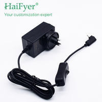 Adaptor Daya USB-C Universal AC/DC Haifyer 5V 5A 12V 2A Bersertifikat Lengkap dengan Colokan Lepas Pasang, Efisiensi 86%