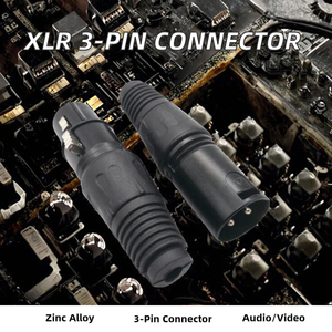 Connecteur audio XLR 3 broches en alliage de zinc, mâle vers femelle, pour guitare et haut-parleur - Product Image 3