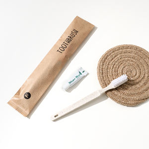 Ensemble d'articles de toilette <span class=keywords><strong>éco</strong></span>logiques jetables pour hôtel, shampoing hydratant, gel douche, kit de brosse à dents en paille de blé, savons d'hôtel - Product Image 2