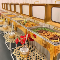 Nouveau Réchaud de Luxe Rectangulaire Doré 2026 de 9 Litres pour Buffet, Chauffe-Plats pour Événements de Restauration