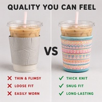 Manchon isotherme en néoprène personnalisé avec logo pour canettes, réutilisable, pour boissons froides, compatible avec les gobelets jetables de 12 oz et 16 oz