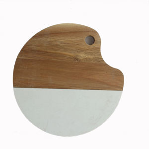 Plateau à fromage en bois et marbre, <span class=keywords><strong>planche</strong></span> à découper en bois d'acacia, plateau de service en marbre - Product Image 2