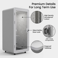 Cabine téléphonique de bureau moderne insonorisée de qualité A, mobile, multifonctionnelle et à assemblage rapide pour le télétravail et l'immersion VR/AR