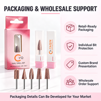 Fraise à ongles professionnelle en carbure de tungstène or rose certifiée ISO/CE, fraises rotatives en carbure à coupe croisée pour le limage des ongles