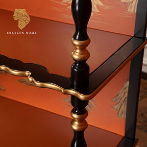 Muebles chinos, gabinete antiguo de madera maciza, gabinetes de esquina de sala de estar pintados a mano, escaparate para exhibición de colección en casa - Product Image 3