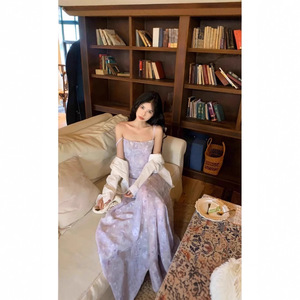 Conjunto de Vestido de Verano con Estampado Floral en Chifón Suave para Mujer, Corte Ajustado, UPF 50, Anti-UV, Viscosa/Poliéster, Cárdigan con Cintura Ajustable, Largo - Product Image 2