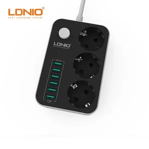 LDNIO SE3631 Switch Power Strip with 6 USB 3 AC Ports Electrical Office Home Charger for iPhone Samsung Extension Sockets EU