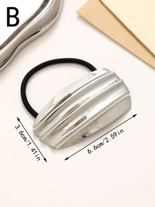 Barrettes à cheveux géométriques minimalistes, cerceaux à cheveux en alliage brillant, bandeaux antidérapants pour femmes - Product Image 4