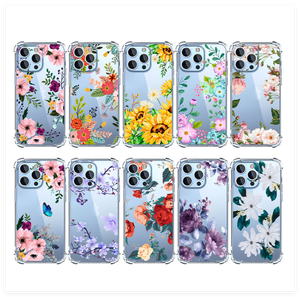 Funda Transparente Floral a Prueba de Golpes para iPhone 17 Air 16 15 14 13 12 SE 2 11 Pro Max X XS XR 8 <span class=keywords><strong>7</strong></span> 6 6S Plus, Carcasa Suave de TPU - Product Image 2