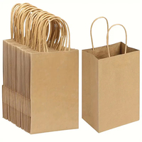 Sac en papier personnalisé avec poignée, logo personnalisé, kraft, qualité alimentaire, recyclé, robuste, emballage à emporter