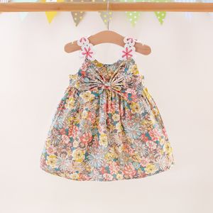 Nouvelle Collection : Robe d'été pour Bébé Fille, Motif Floral, Bretelles à Nœuds, Décoration Élégante - Product Image 2