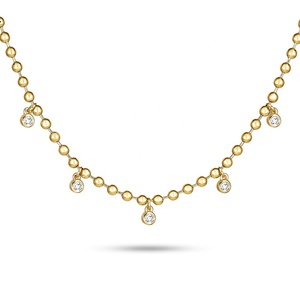 Collier en chaîne de perles avec plusieurs breloques en forme de pièce de monnaie en diamant, <span class=keywords><strong>design</strong></span> original Gemnel, prix de gros - Product Image 1