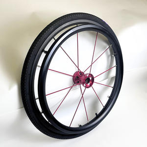 Fabrieksgroothandel 24*1 3/8 inch sportrolstoelwiel van aluminiumlegering, hoge snelheid, opblaasbaar wiel, kleur aanpasbaar - Product Image 3