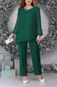 Il nuovo tailleur <span class=keywords><strong>pantalone</strong></span> Plus-size è un elegante ed elegante Set in due pezzi con maniche lunghe e maniche lunghe - Product Image 4