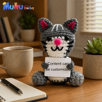 Peluche chat au crochet faite à la main, amigurumi réglable, décoration de bureau, cadeau anti-stress, vente en gros personnalisée