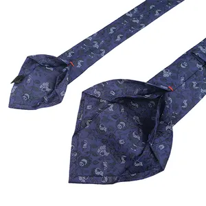 Mens Jacquard Silk Ties Custom Geometric Floral 7 Fold Necktie