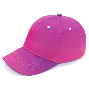 أزياء تنفس 6 لوحة ، قبعة القطن الخالص شعار حافة منحنية وردي مشرق مخصص في الهواء الطلق - Product Image 2