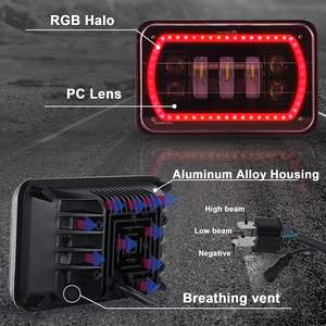 4x6 Fari A Led con Bianco RGB Halo Musica Modalità di Tenuta Fascio Sostituire H4651 H4656 H4666 Rettangolare Ha Condotto il Faro - Product Image 3