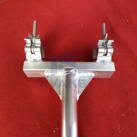 Poteau de connexion télescopique pliable robuste de type T, en alliage d'aluminium, avec double boucle simple et quatre clips bidirectionnels, pour