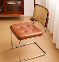Chaise de salle à manger moderne en métal avec aspect rotin, imperméable et écologique, pour l'extérieur et l'intérieur