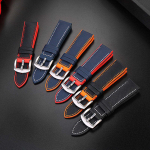 Cao Cấp 20Mm 22Mm Lai Dây Đeo Đồng Hồ Thay Thế Không Thấm Nước Fkm Cao Su + Nylon Ban Nhạc Đồng Hồ - Product Image 6