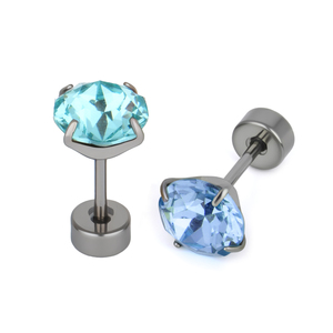 Bán buôn tùy chỉnh 8mm hợp kim titan bốn-claw Inlay bông tai chất lượng cơ thể xuyên bụng nút Vòng Zircon rốn xuyên - Product Image 4