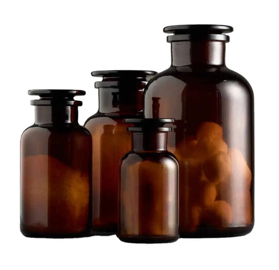 60ml 125ml 250ml Ambra bottiglia di Vetro Marrone Farmacista Stile Vintage Contenitore Di Vetro Vaso Vaso