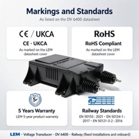 LEM DV6400 DV1000 DV1200 DV1500 DV2000 Sensor Transduser Tegangan Efek Hall Loop Tertutup untuk Transit Rel dan Penggerak Industri