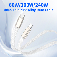 Kabel USB C ke USB C PD3.1Cable 240W 5A 480Mbps kabel tipe-c untuk Galaxy Z Fold7
