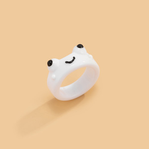 Cincin Jari Tebal Ins Trendi 3D Hewan Akrilik Warna-warni Plastik Katak Lucu Cincin Resin Chunky Wanita Modis - Product Image 4