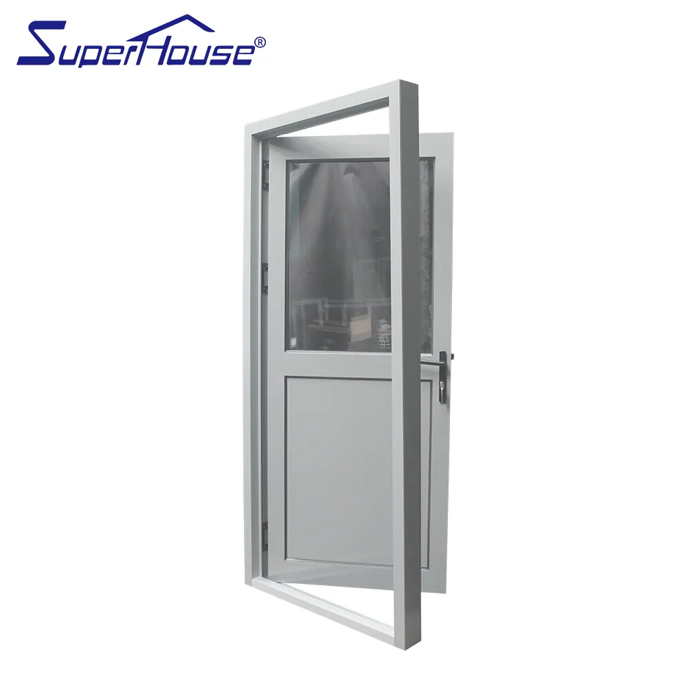 Double glass exterior modern doors with built-in blinds modern design aluminium hinge doors