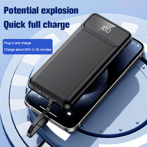 10000 di vendita calda mAh Power Bank 22.5W ricarica rapida banca batteria esterna con 4 cavi incorporati Micro USB interfaccia di Input - Product Image 5