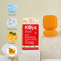 Savon Personnalisé Visage et Corps à l'Acide Kojique, Feuilles de Savon Éclaircissantes pour les Taches Brunes, Vitamine C et Niacinamide