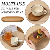 Ensemble de 6 ustensiles de table en bois écologiques et plateaux de rangement pour mini coiffeuse, distributeur de condiments pour comptoir de salle de bain et usage café