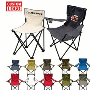 Customized Folding Beach Chair with Logo Heavy Duty 600D Oxford Cloth Portable Camping Chair for Outdoor Picnic <b>BBQ</b> Fishing - Product Image 1