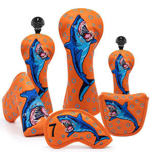 Hot Sale Premium Leather Golf Club <b>Headcovers</b> Set for Driver Fairway Hybrid Wood Iron Blade <b>Putter</b> Mallet <b>Putter</b> Headcover - Product Image 1