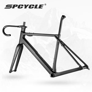 Cadre de vélo Spcycle 2024 Aero en fibre de carbone 700x47C UDH Hanger T47 Thread BB Race Bicycle Carbon Fiber Frameset - Product Image 2