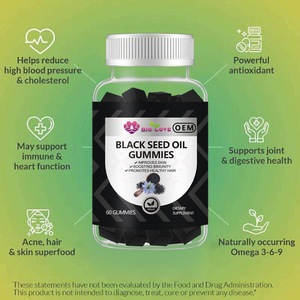 Gummies de qualité garantie pour la santé des cheveux et de la peau, à l'extrait d'huile de nigelle, pour la protection du foie, bonbons gélifiés naturels purs - Product Image 5