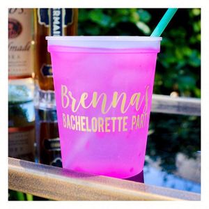 Vaso Mágico Personalizado de 12oz/16oz que Cambia de Color, Vaso de Plástico para Estadio, Recuerdos para Despedidas de Soltera - Product Image 1